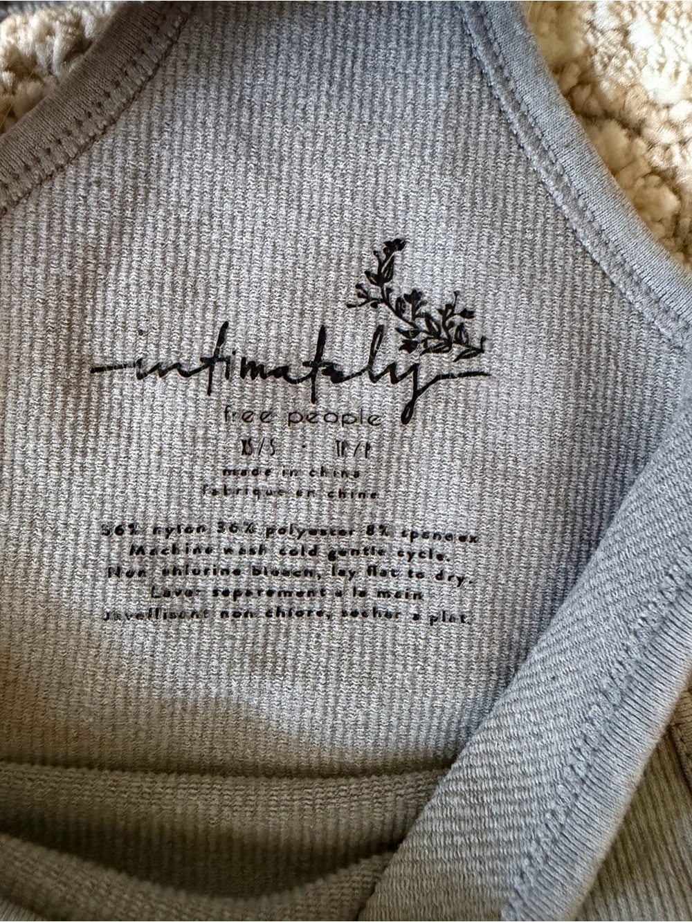 Free People Intimately Ribbed Racerback Tank Gray XS/S - Picture 3 of 5